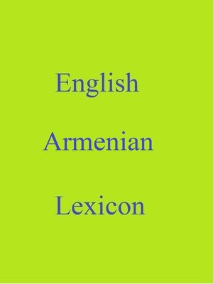 cover image of English Armenian Lexicon